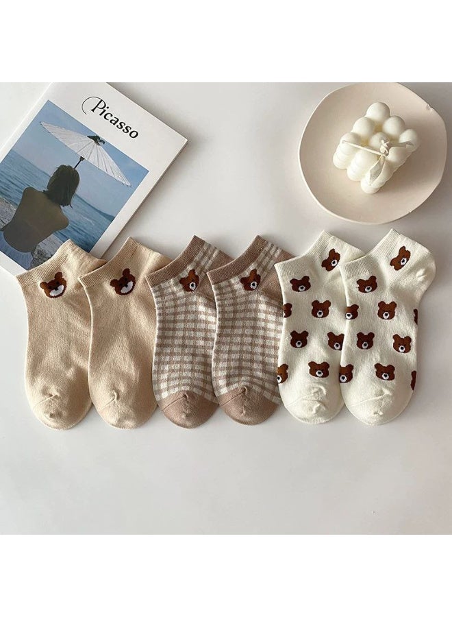 Trendora Women's Cotton Ankle Socks, Mixed Colours, 6 Pairs, Cotton Blend, Casual Comfort, Closed Toe - Image 4
